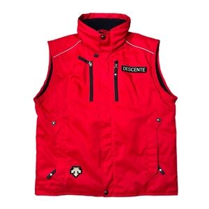 Descente Red Full Zip Snow Ski Vest In Size L
